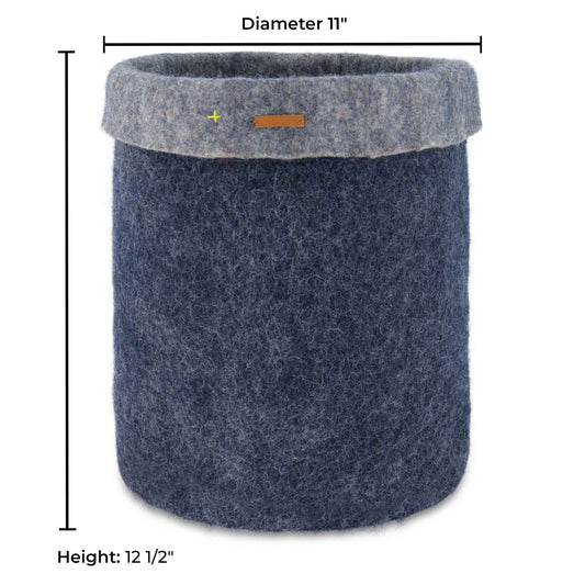 Felt Storage Basket - Navy blue - www.Shopthatapp.com