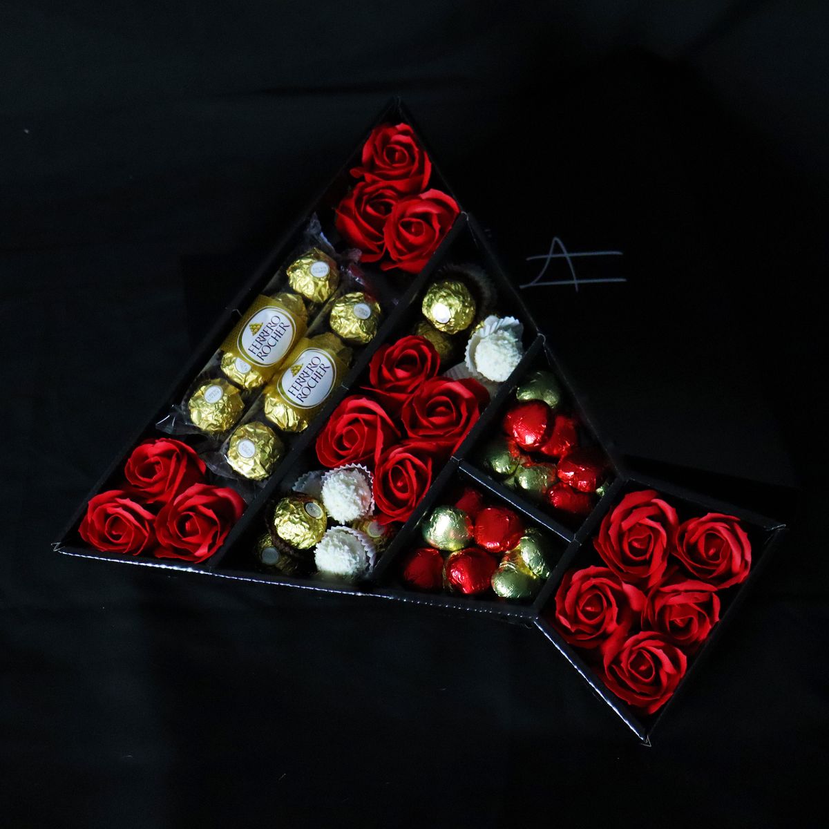Ferrero Rocher & Raffaello Signature Chocolate Bouquet With Red Roses-Food and beverage-www.Shopthatapp.com-HamperWell