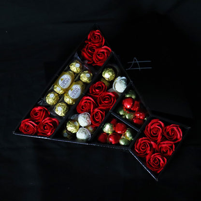 Ferrero Rocher & Raffaello Signature Chocolate Bouquet With Red Roses-Food and beverage-www.Shopthatapp.com-HamperWell