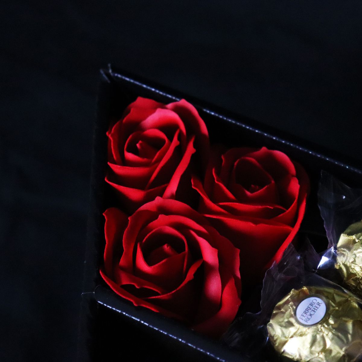Ferrero Rocher & Raffaello Signature Chocolate Bouquet With Red Roses-Food and beverage-www.Shopthatapp.com-HamperWell