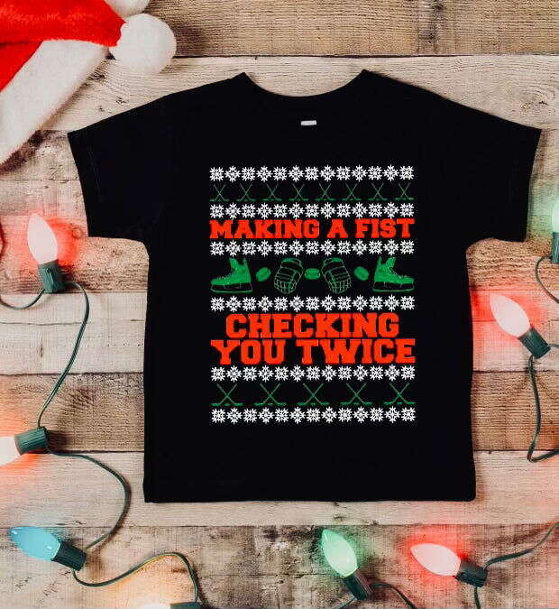 RusticGirls.Trilogy Festive Hockey Youth Shirt - Fun Design - Www.Shopthatapp.com