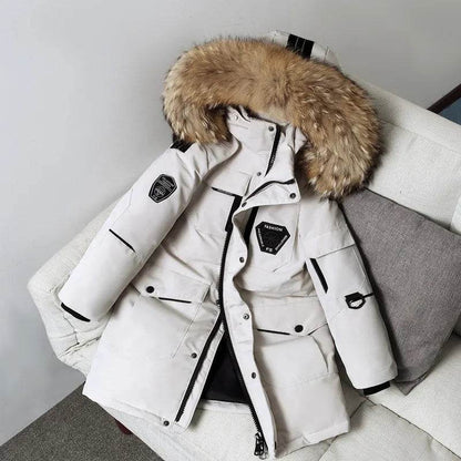Children's Down Jacket Windproof Thick Fur Collar Winter Coat Jacket - www.Shopthatapp.com