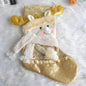 Santa Snowman Gold Christmas Stockings Pendant Candy Bag - www.Shopthatapp.com