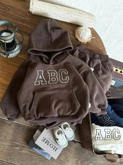 Children  Unisex Sports Brushed Hoody Trousers Suit Unisex Hoodie two piece for kids - www.Shopthatapp.com