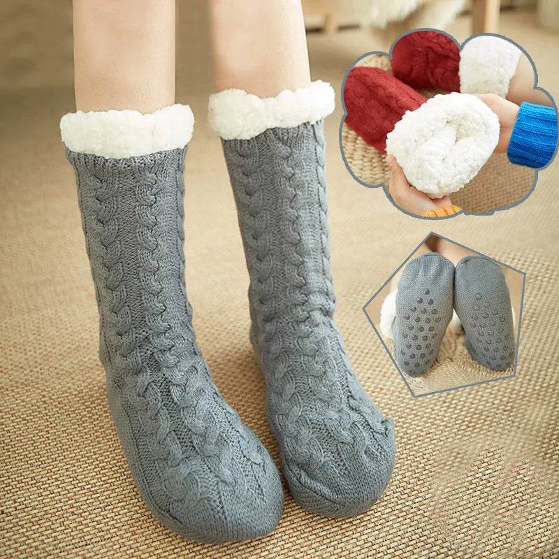 Winter Warm Knitted Plush Floor Socks Home Indoor Non-slip Carpet Socks For Men And Women - www.Shopthatapp.com
