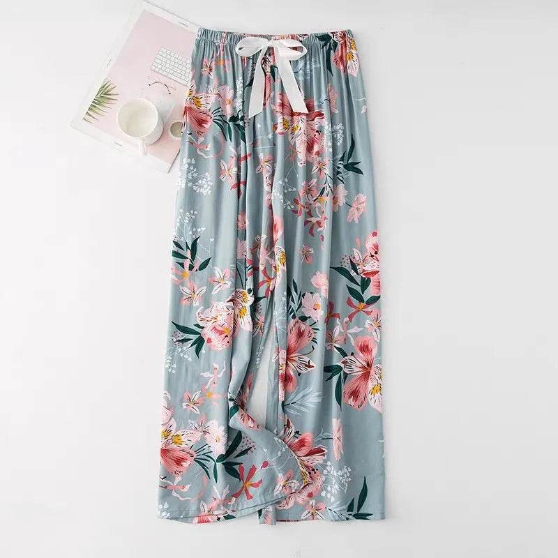 Cotton Silk Pajama Lounge trouser Pants Summer Women - www.Shopthatapp.com