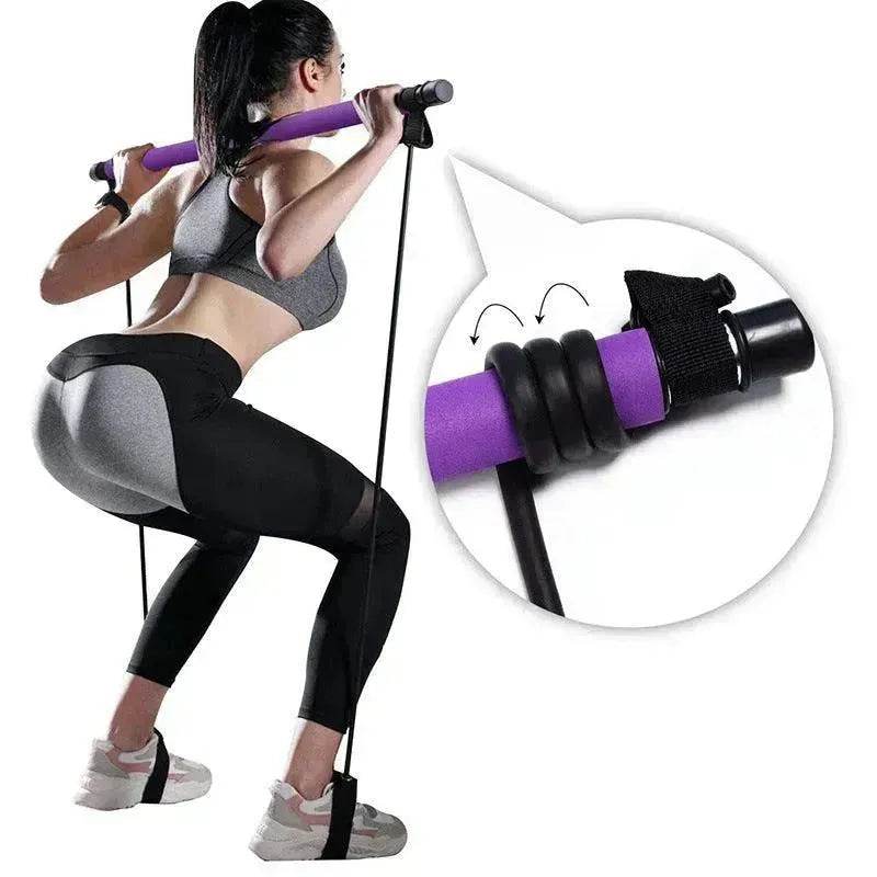 Fitness Yoga Pilates Bar Portable Gym Accessories Sport Elastic Bodybuilding Resistance Bands For Home Trainer Workout Equipment - www.Shopthatapp.com