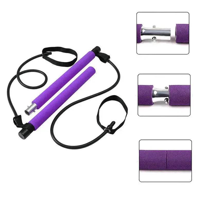 Fitness Yoga Pilates Bar Portable Gym Accessories Sport Elastic Bodybuilding Resistance Bands For Home Trainer Workout Equipment - www.Shopthatapp.com