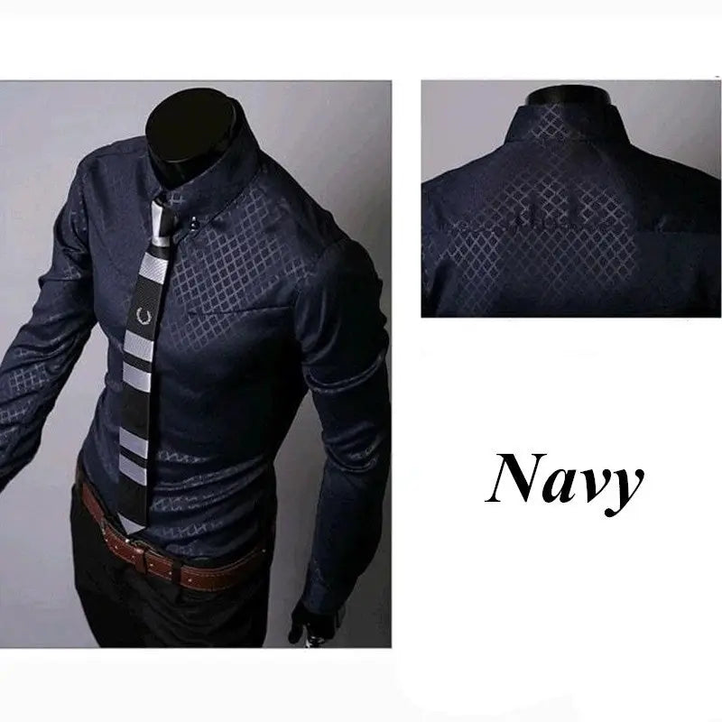 Fitted Shirts For Men Designer Plaid Stripes Pattern - www.Shopthatapp.com