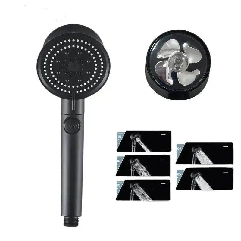 Five-color Wind Turbine Shower Head 56 Speed Water Silicone Shower Head - www.Shopthatapp.com