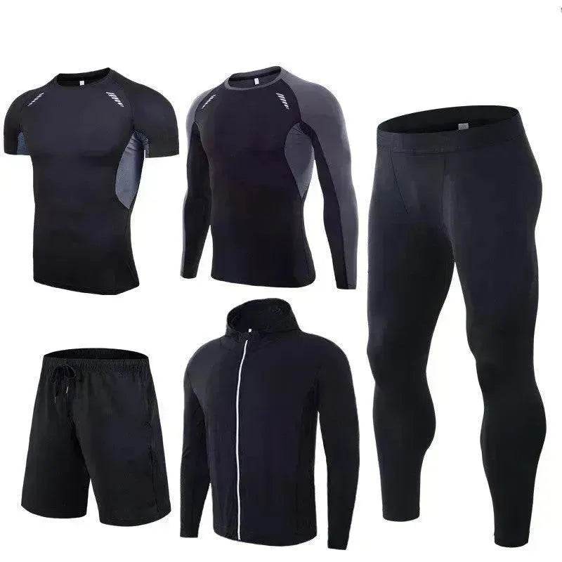 Men's Workout set Five-piece fitness wear - www.Shopthatapp.com