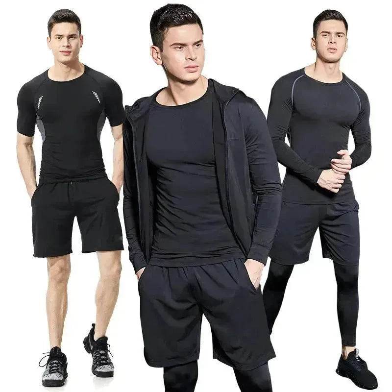 Men's Workout set Five-piece fitness wear - www.Shopthatapp.com