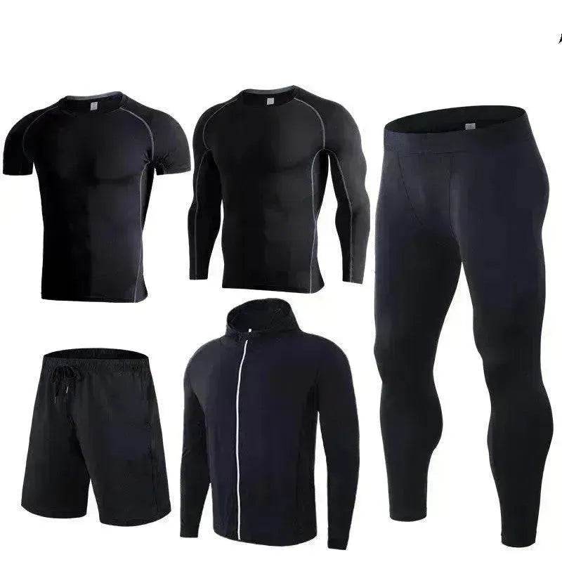 Men's Workout set Five-piece fitness wear - www.Shopthatapp.com