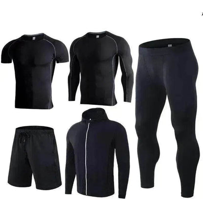 Men's Workout set Five-piece fitness wear - www.Shopthatapp.com