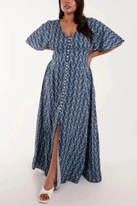 Robe boutonnée Fleur - GRANDE TAILLE