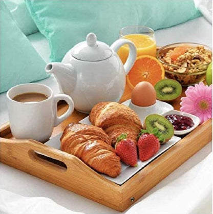 Plateau de service pliable en bambou