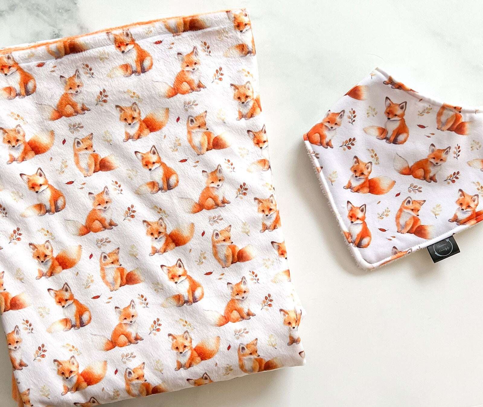 Creation Coco Lyly Fox Watercolor Baby Blanket Set - www.Shopthatapp.com