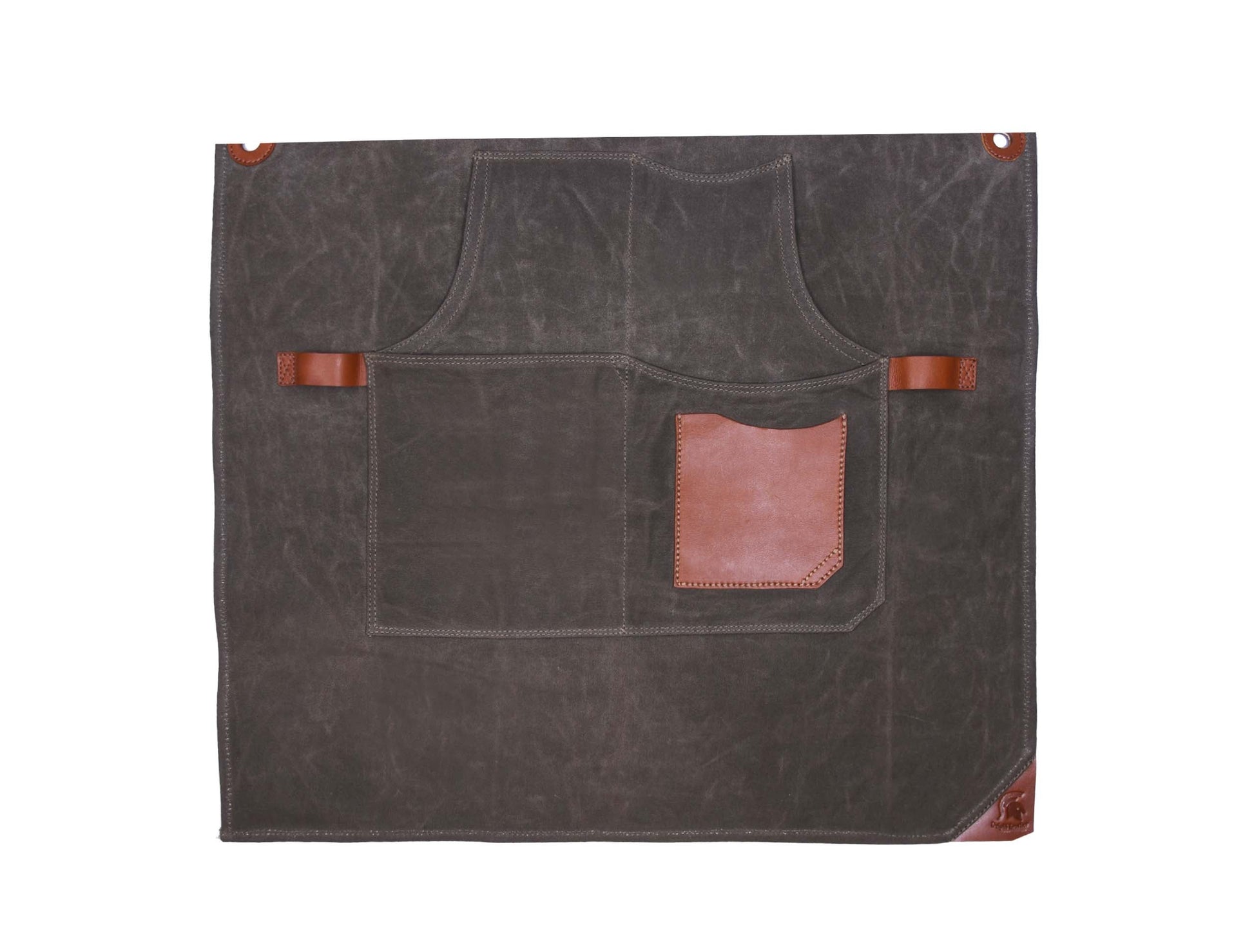Fremont Leather Canvas Apron - Distressed grey - www.Shopthatapp.com