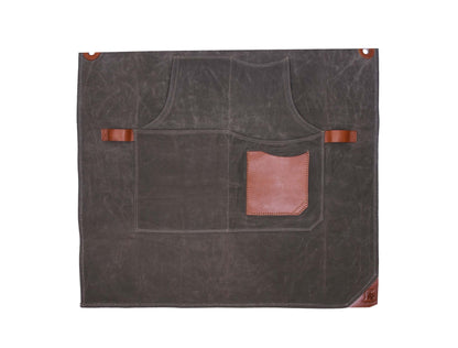 Fremont Leather Canvas Apron - Distressed grey - www.Shopthatapp.com