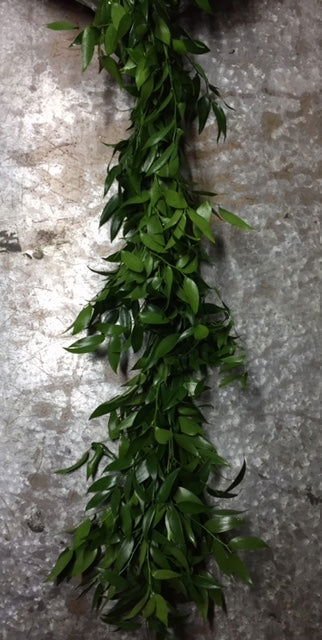 Fresh Garland Table Runner  - Eucalyptus, Baby' Breath, Ruscus - www.Shopthatapp.com