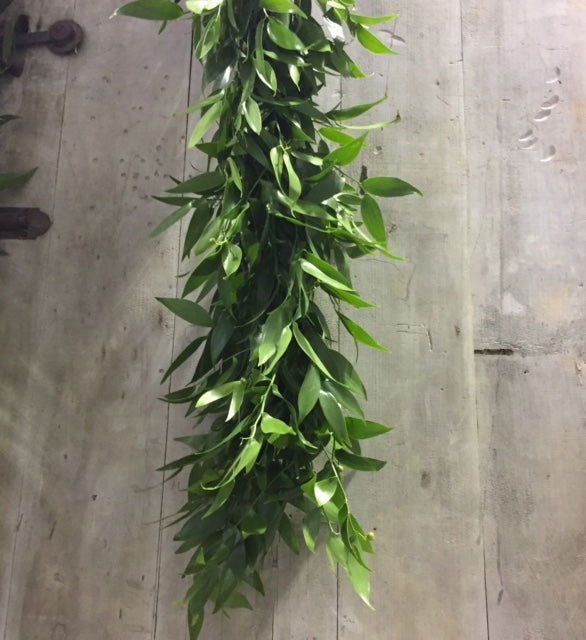 Fresh Garland Table Runner  - Eucalyptus, Baby' Breath, Ruscus - www.Shopthatapp.com