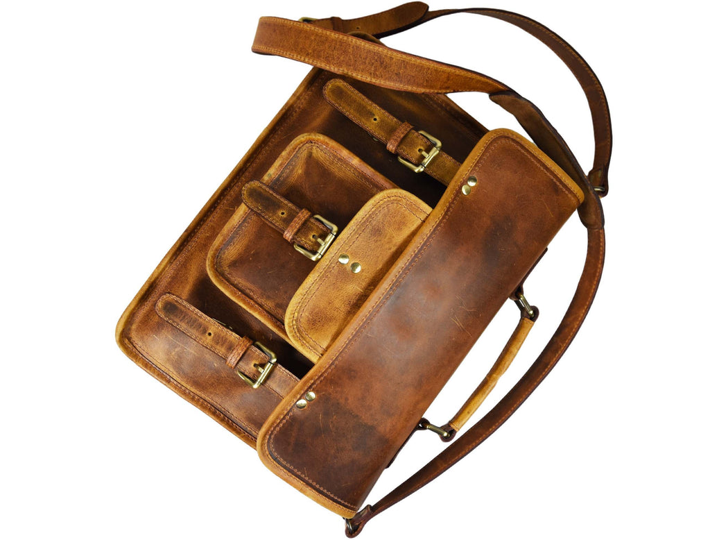 Fresno Leather Portfolio Bag - Caramel Brown - www.Shopthatapp.com