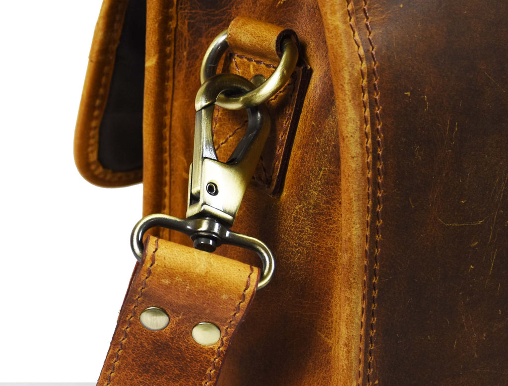 Fresno Leather Portfolio Bag - Caramel Brown - www.Shopthatapp.com