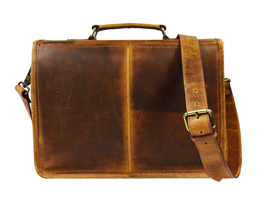 Fresno Leather Portfolio Bag - Caramel Brown - www.Shopthatapp.com