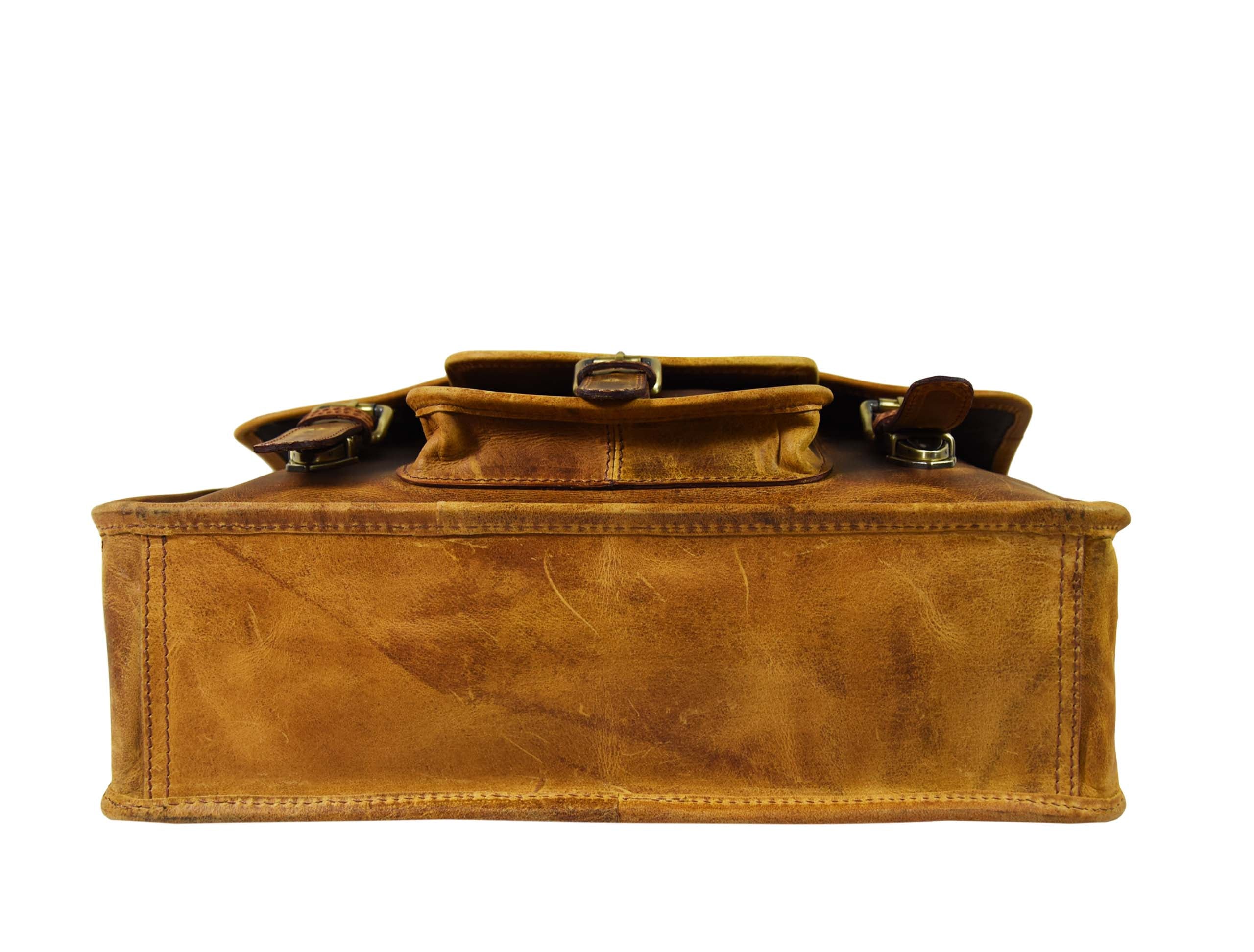 Fresno Leather Portfolio Bag - Caramel Brown - www.Shopthatapp.com