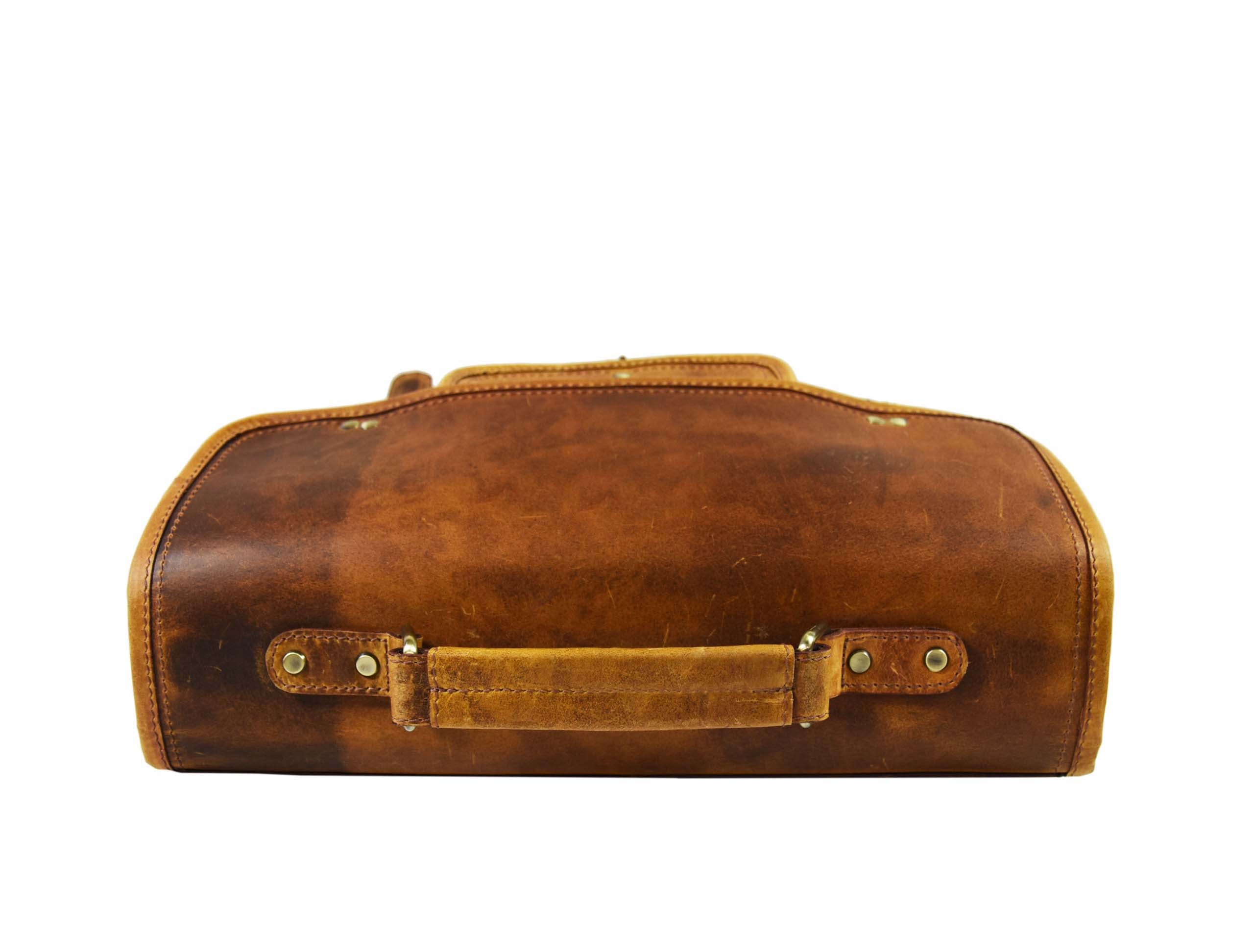 Fresno Leather Portfolio Bag - Caramel Brown - www.Shopthatapp.com