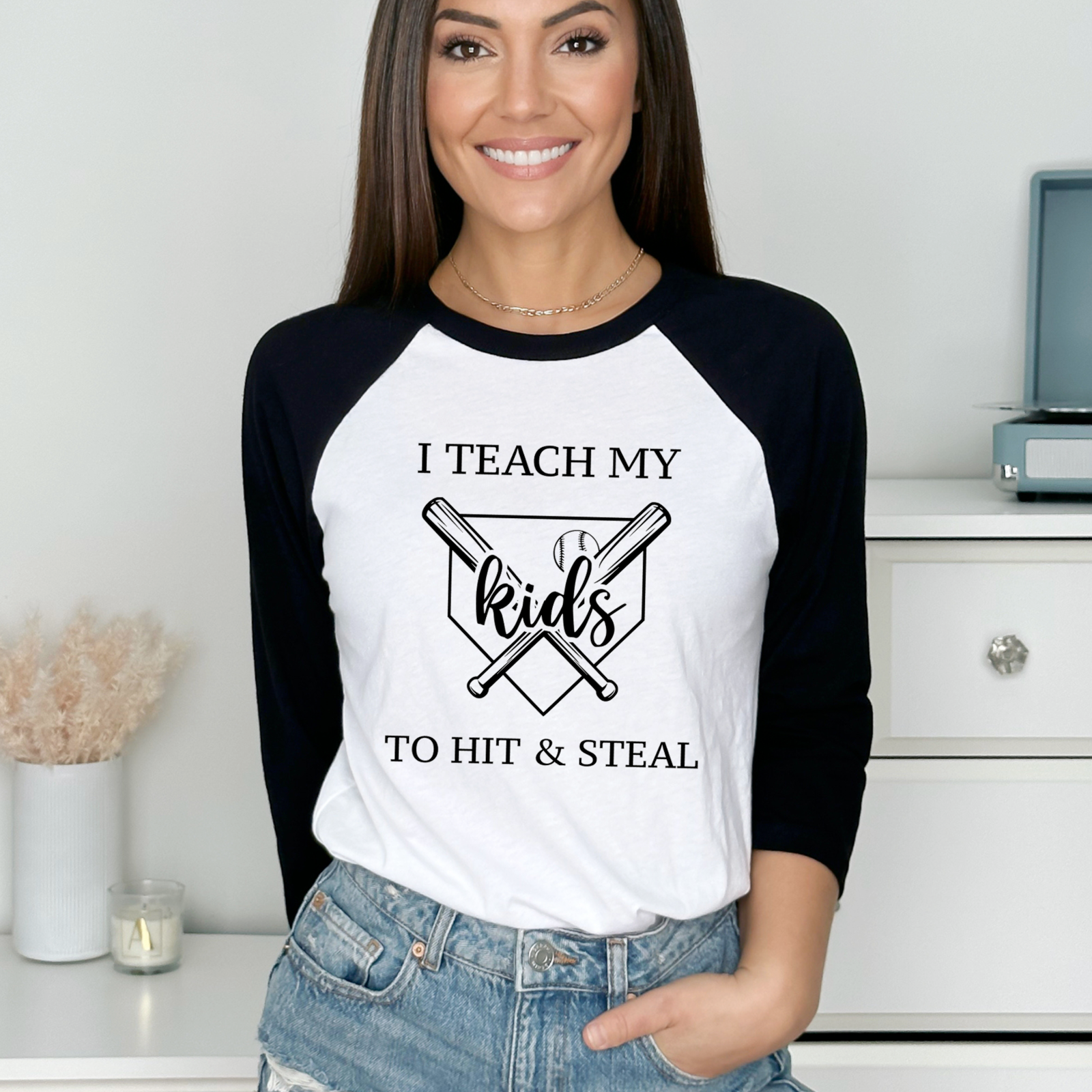 Funny Baseball Apparel: I Teach My Kids to Hit & Steal Tee - Www.Shopthatapp.com
