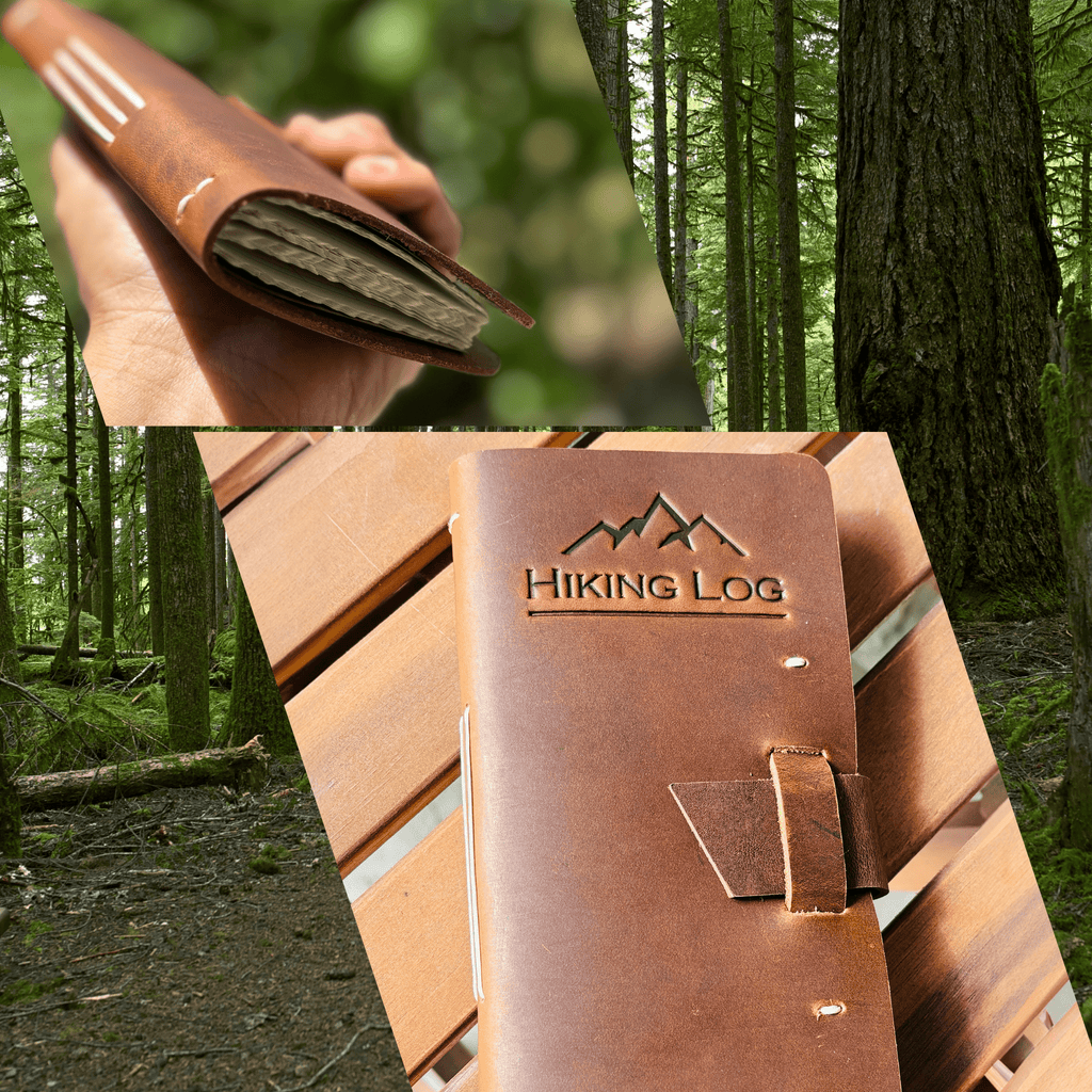 Genuine Leather Hiking Logbook - www.Shopthatapp.com
