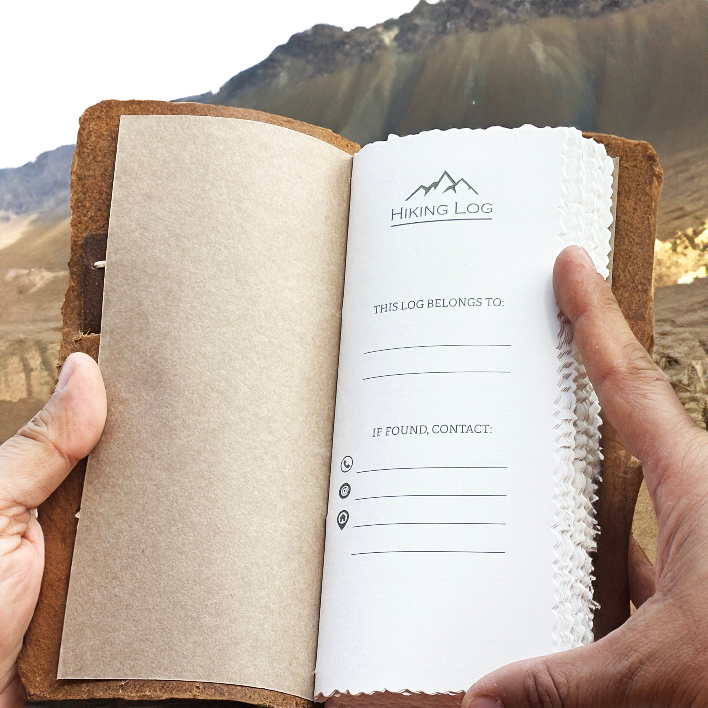 Genuine Leather Hiking Logbook - www.Shopthatapp.com
