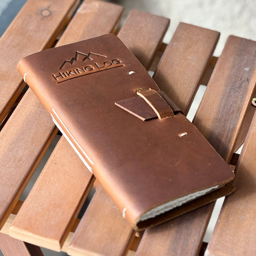 Genuine Leather Hiking Logbook - www.Shopthatapp.com