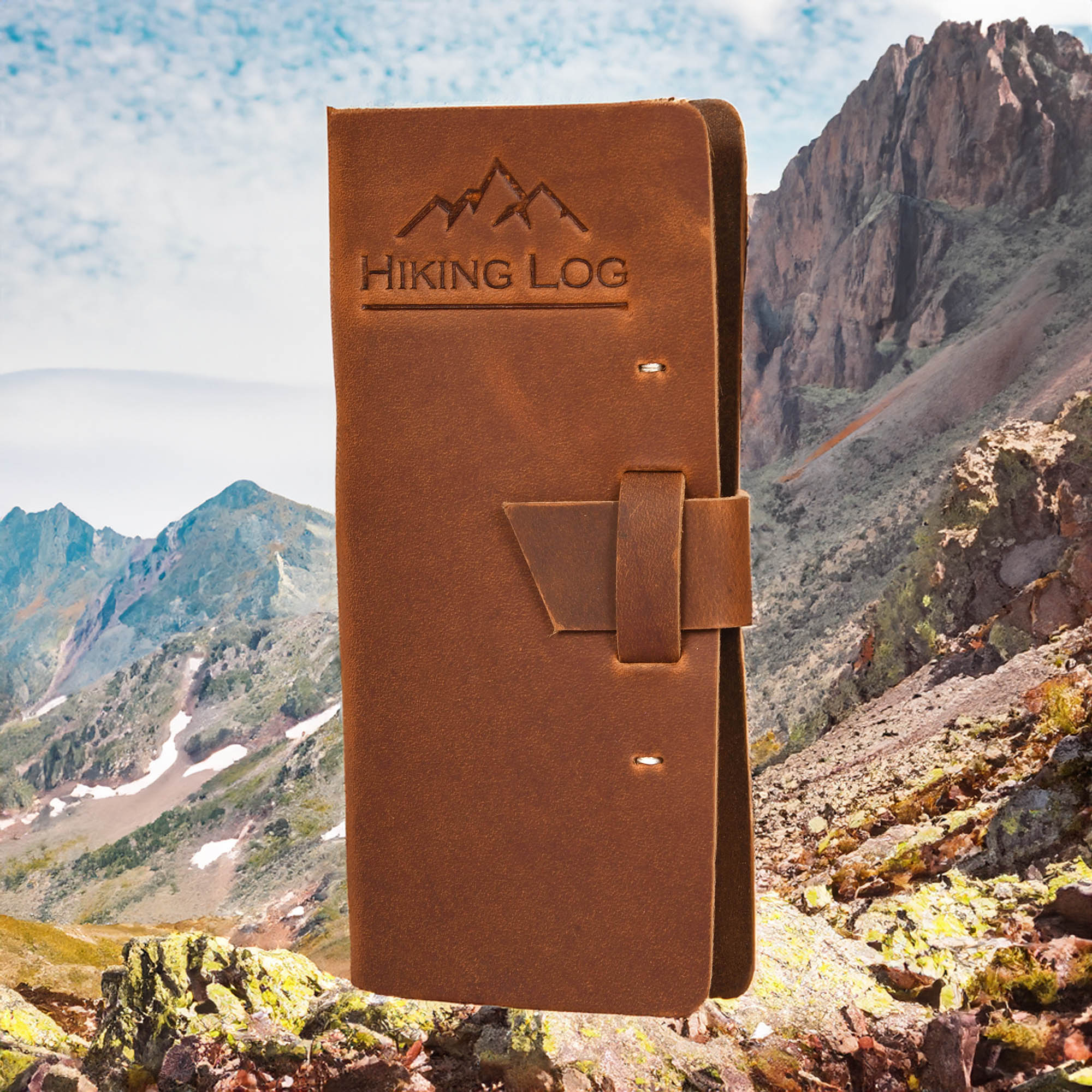 Genuine Leather Hiking Logbook - www.Shopthatapp.com