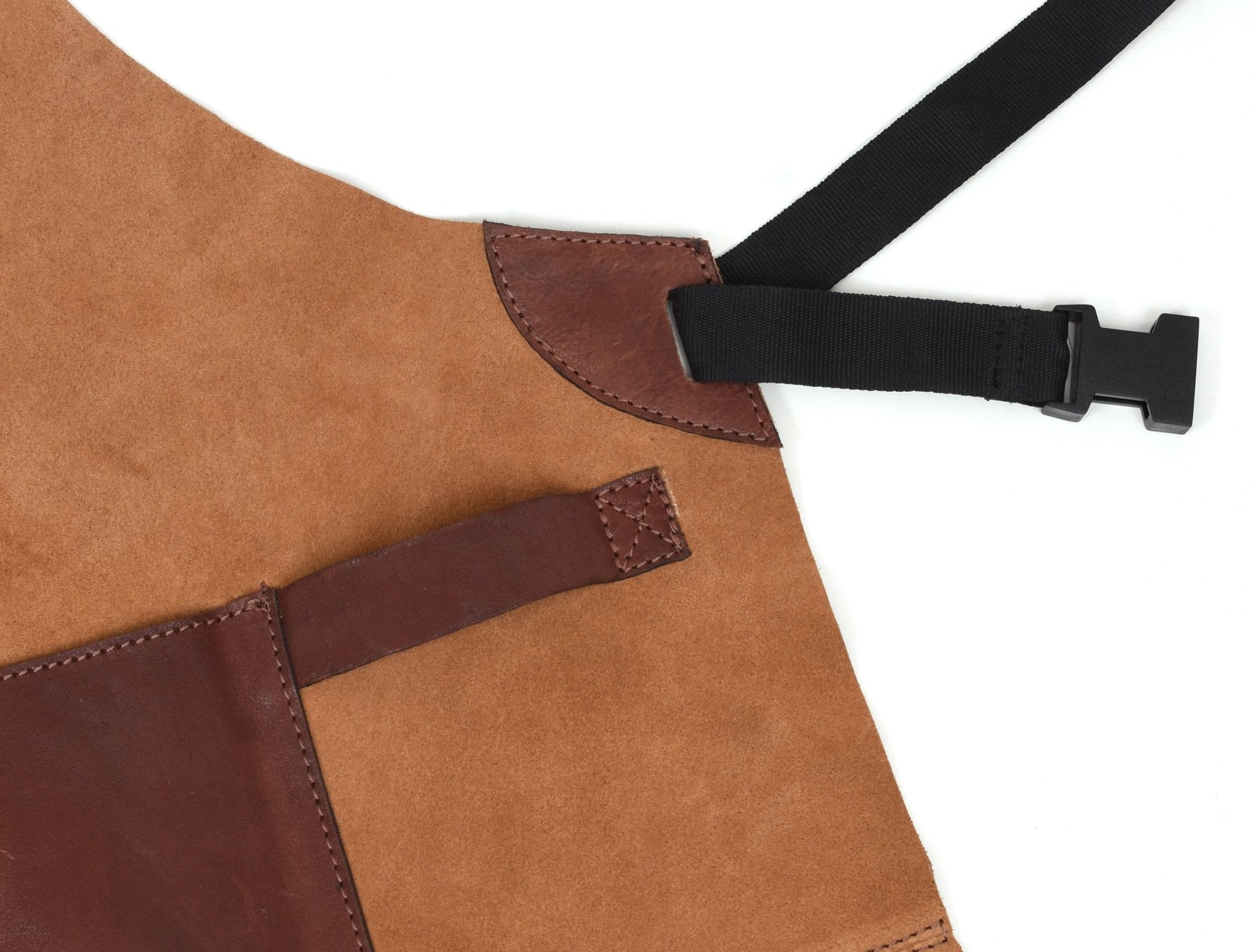 Genuine Leather Suede Apron -  Saddle Brown - www.Shopthatapp.com