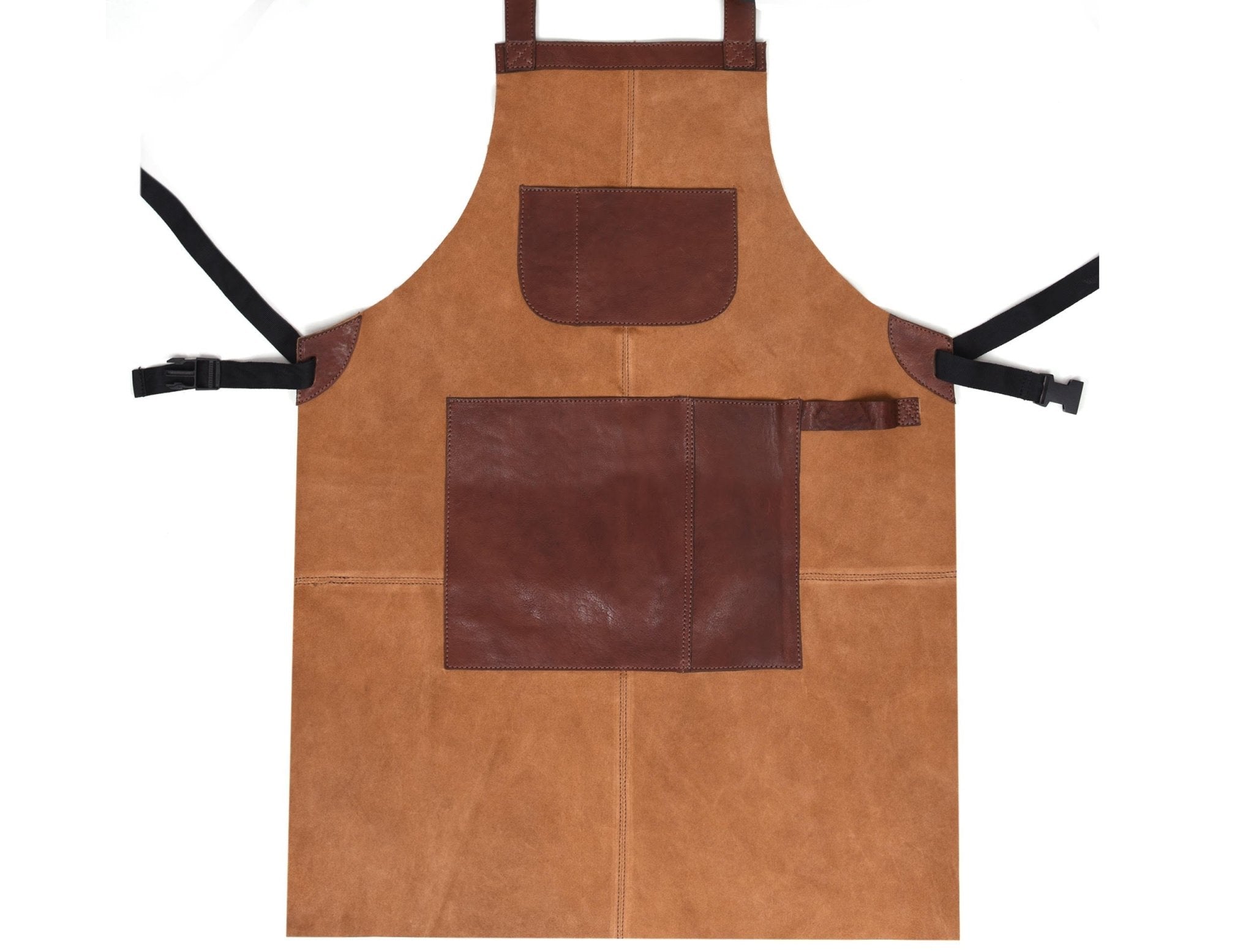 Genuine Leather Suede Apron -  Saddle Brown - www.Shopthatapp.com