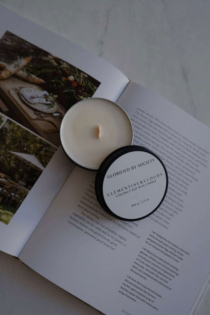 GLORIFIED BY SOCIETY 3.5 oz Scented Candle - Clementine & Clouds - Www.Shopthatapp.com