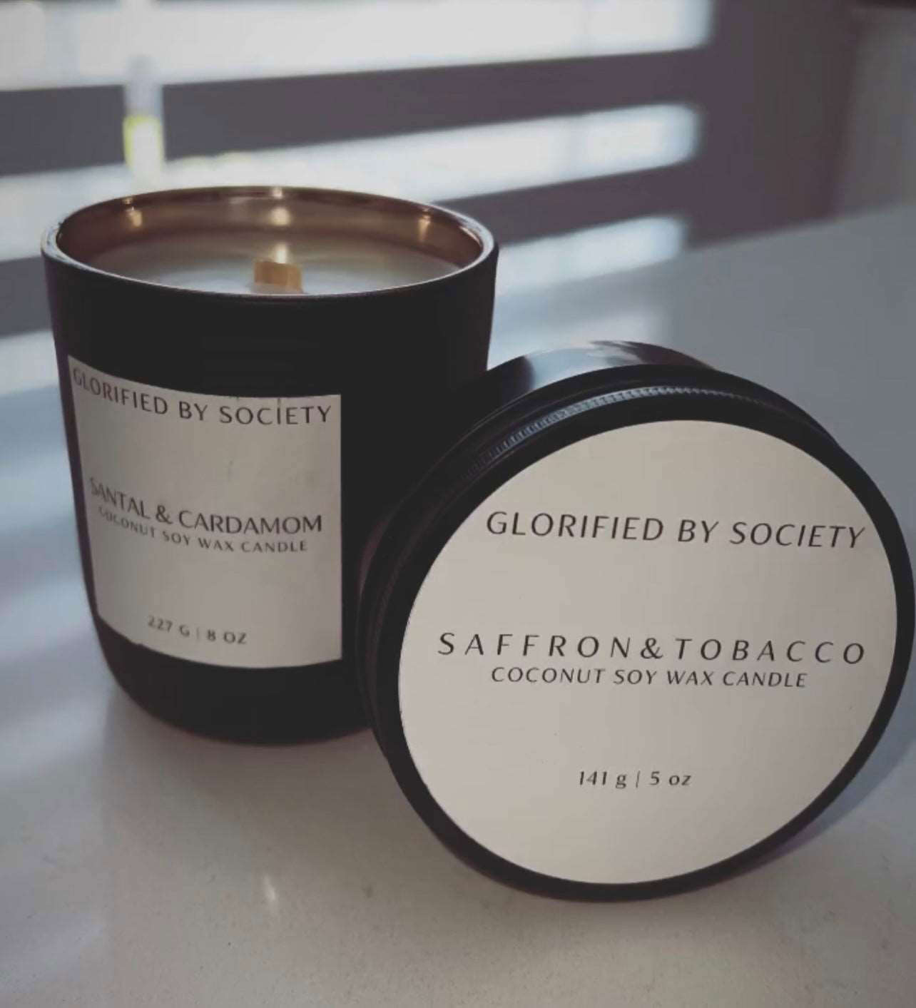 GLORIFIED BY SOCIETY 3.5 oz Scented Candle - Clementine & Clouds - Www.Shopthatapp.com