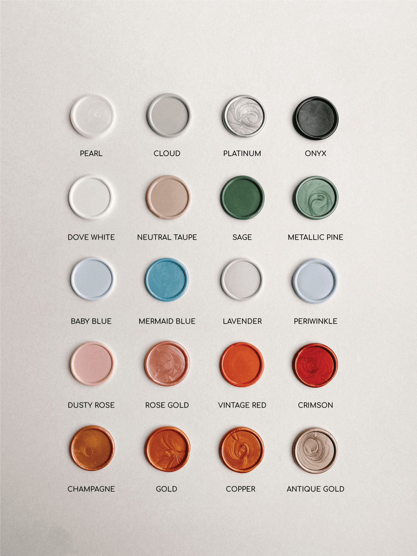 Gold foil wax seals - Set of 9 - www.Shopthatapp.com