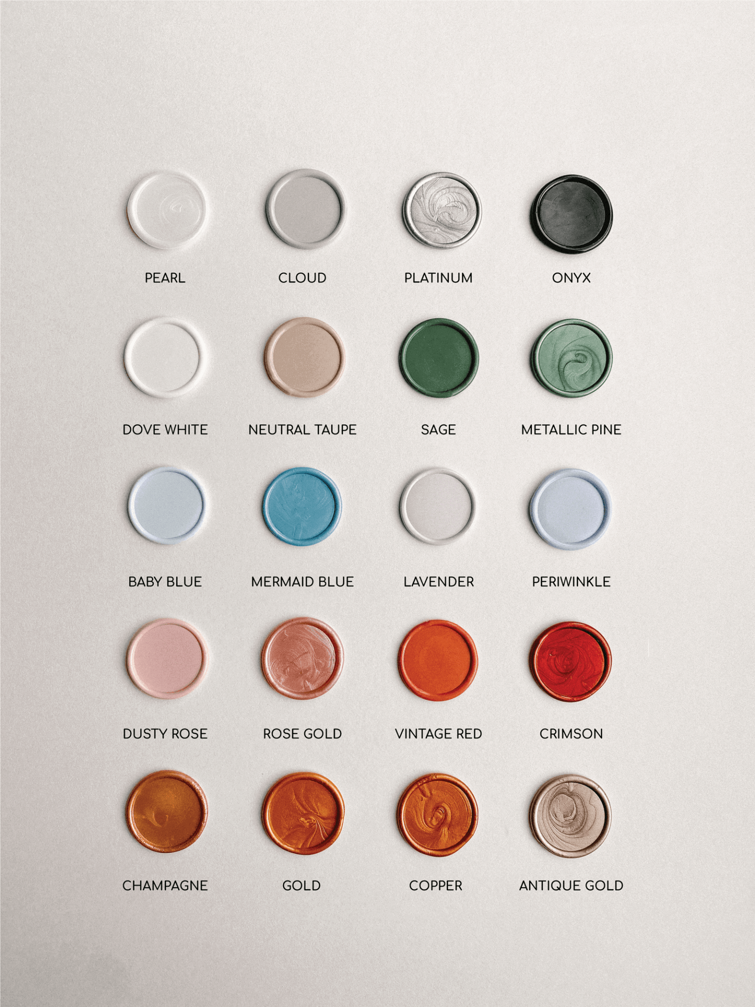 Gold foil wax seals - Set of 9 - www.Shopthatapp.com