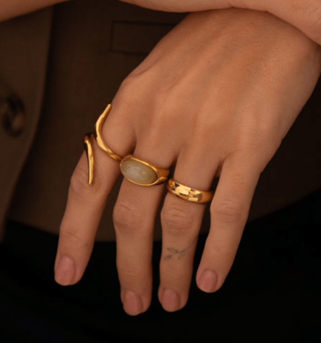 Nouvelle bague épaisse en jade