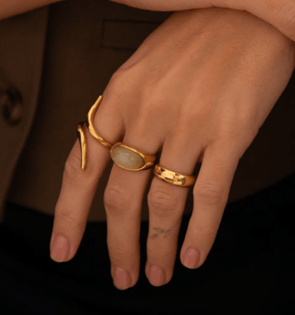Nouvelle bague épaisse en jade