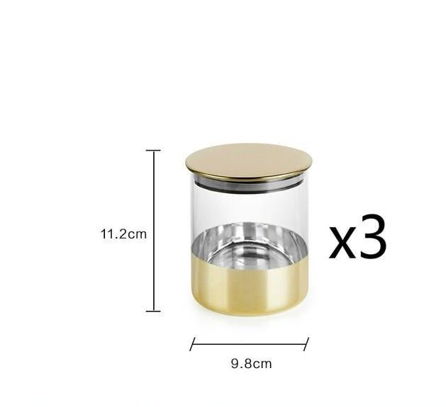 Golden Lid Glass Jar - www.Shopthatapp.com