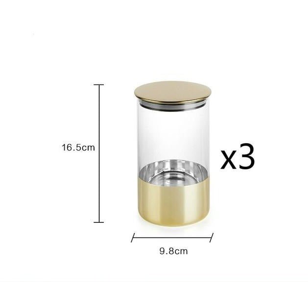 Golden Lid Glass Jar - www.Shopthatapp.com