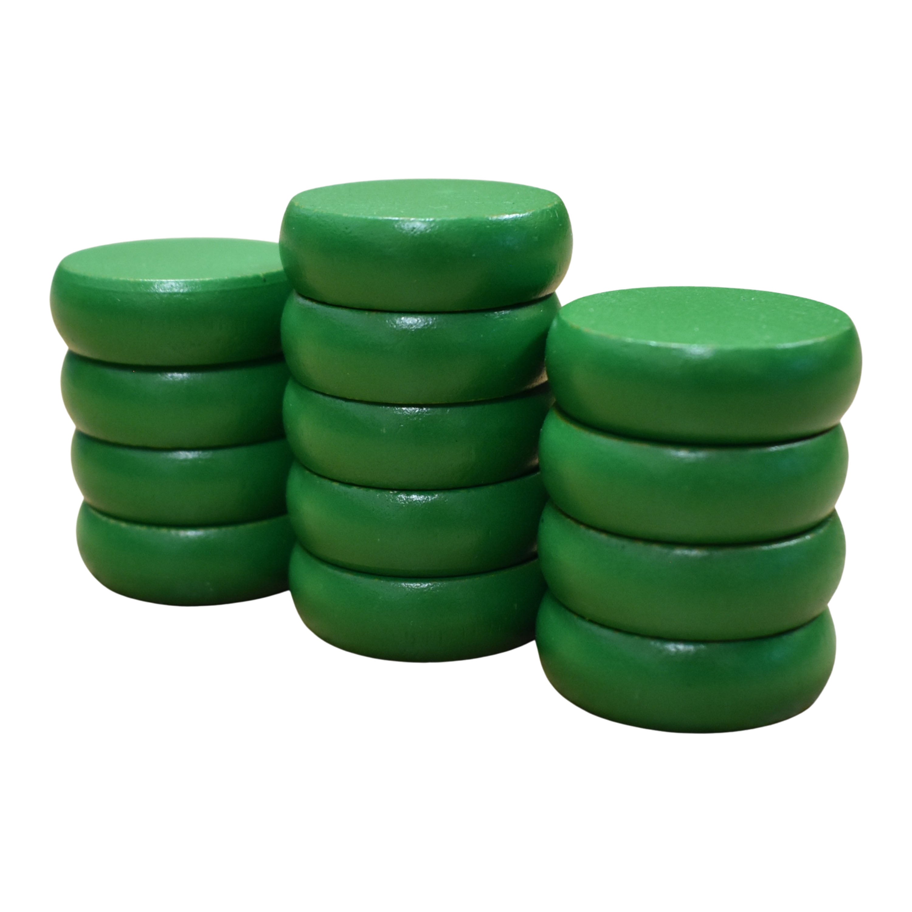 13 Green Crokinole Discs (Half Set) - www.Shopthatapp.com