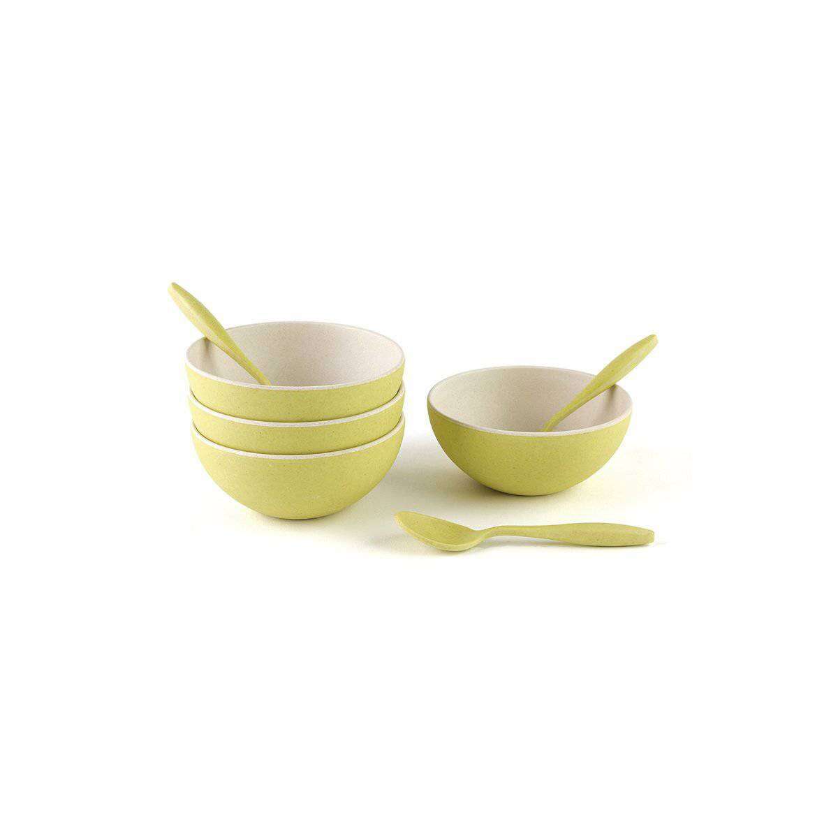 Peterson Housewares Green Small Bowl Set - 4 Bowls & Spoons - Www.Shopthatapp.com
