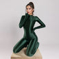 Spandex Nylon Full Bodysuit Zentai Shinny Cosplay Jumpsuit Attached Gloves - www.Shopthatapp.com