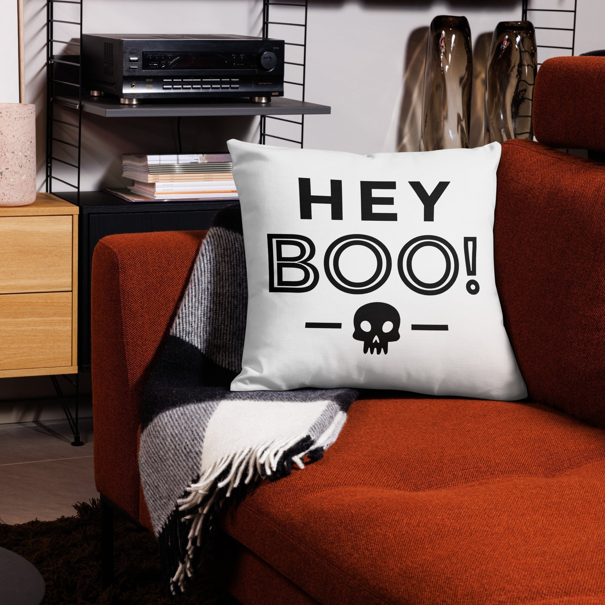 Halloween Premium Pillow Case - Hey Boo! - www.Shopthatapp.com