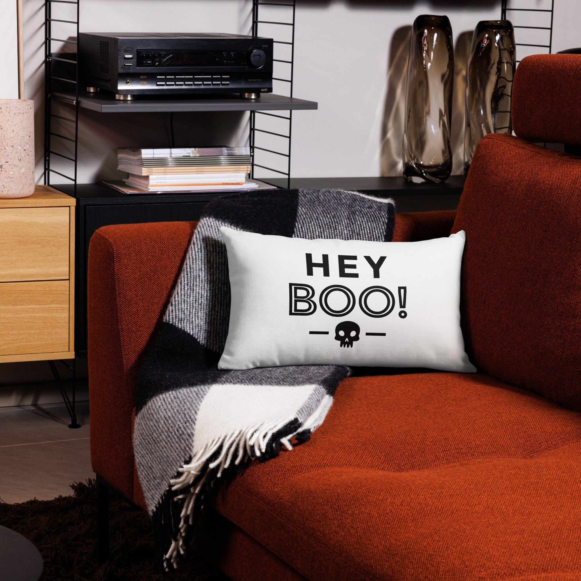 Halloween Premium Pillow Case - Hey Boo! - www.Shopthatapp.com